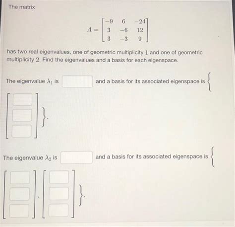 Solved The Matrix A Has Two Real Chegg