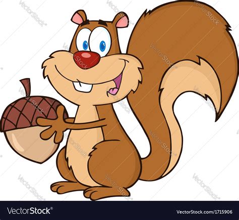 Happy Squirrel Cartoon Royalty Free Vector Image