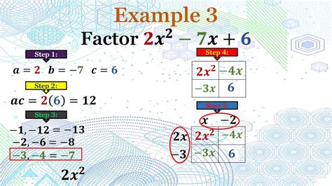 Factoring Quadratic Trinomial Where A Is Greater Than 1 Youtube