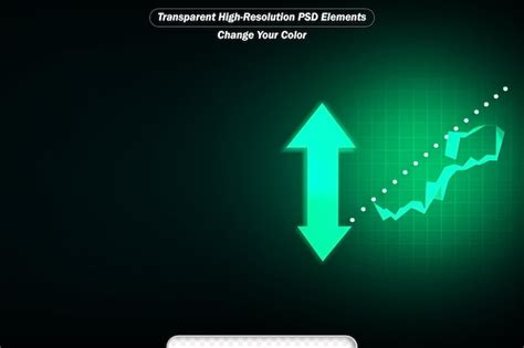 Premium Psd Futuristic Green Raise Arrow Chart Digital Transformation