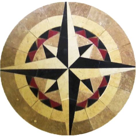 Floor Medallion Marble Mosaic Nautical Compass Rose Tile 24 Medallion Us Medallionus Point