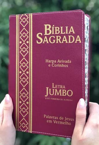 Biblia Jumbo Letra Extra Gigante Harpa E Índice Es Bordô R 79 em