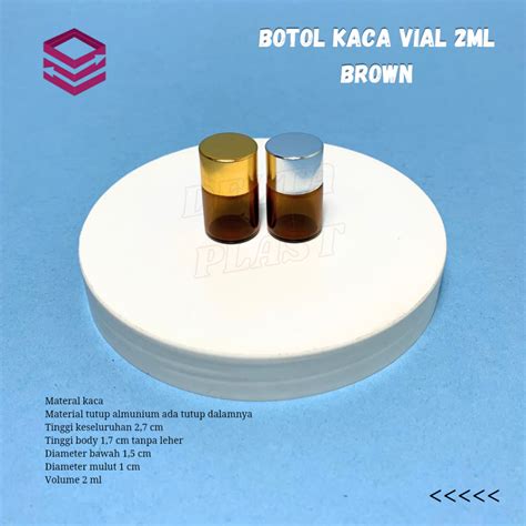 Jual Botol Kaca Vial 2ml Amber Tutup Almunium Botol Tester Sample