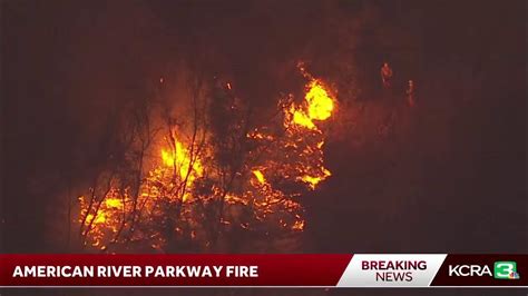 Livecopter 3 Is Above A Fire On The Lower American River Parkway Youtube