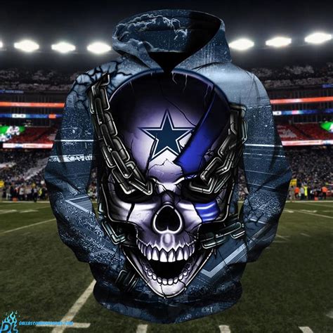 Dallas Cowboys Hoodie 3D Skull - Dallas Cowboys Home