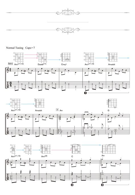 Traditional Scarborough Fair Solo Guitar 타브 By Daisuke Minamizawa