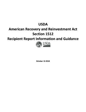 Fillable Online Usda Usda American Recovery And Reinvestment Act