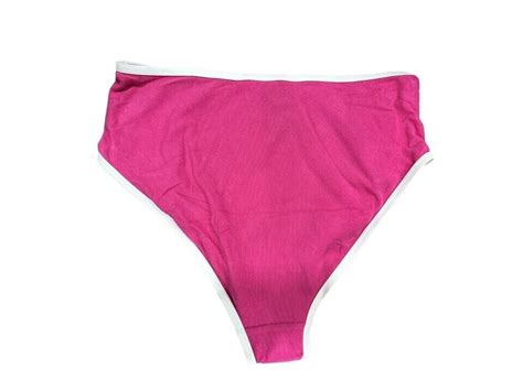 New Terry Solid High Waist High Leg Women S Bikini Bottom Kona Sol Pink