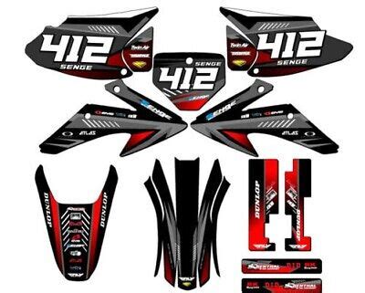 2008 2014 CRF 230 F SURGE Black Senge Graphics Kit Compatible With