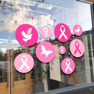 Sticker Vitrine Octobre Rose Pour Vitrine Commerce Pharmacie