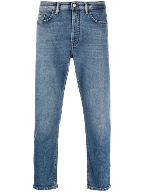 Acne Studios Cal A Jeans Cropped River Azul Farfetch Br