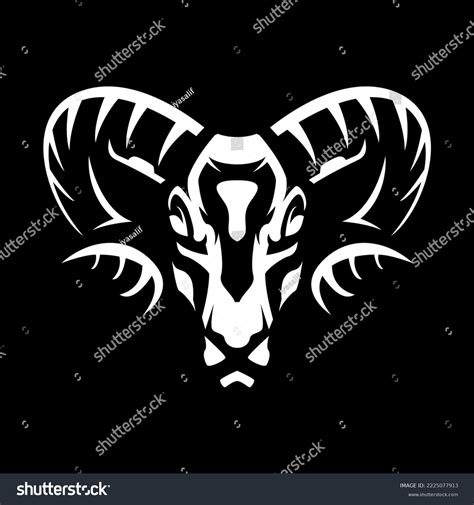 Ram Head Logo Icon Black White Stock Vector Royalty Free 2225077913