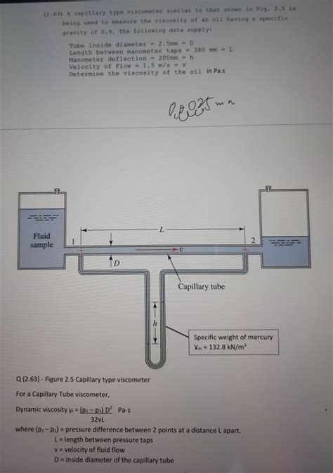 SOLVED A Capillary Tube Viscometer Shown In The Figure 40 OFF