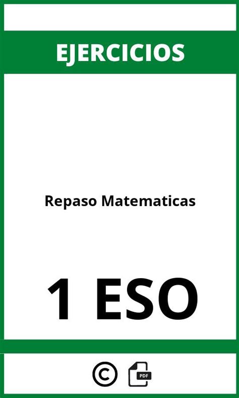 Ejercicios De Repaso Matematicas 1 ESO PDF