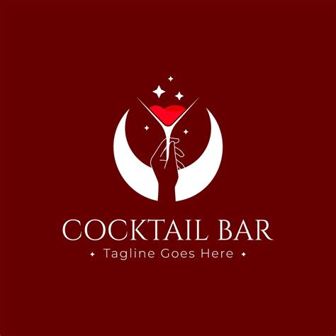 Cocktail Bar Logo Design Template With Glass Cocktail Perfect For Business Company Mobile