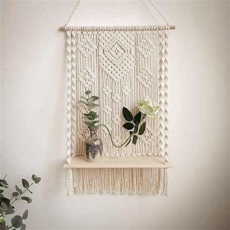 Macrame Wall Hanging Decor Wall Hanging Shelves Macrame Decor