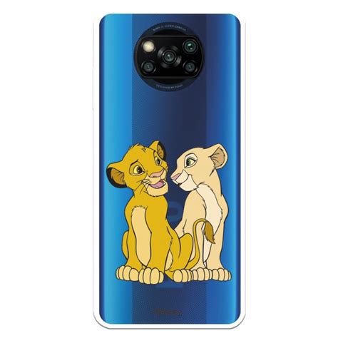 Funda Para Xiaomi Poco X3 Pro Oficial De Disney Simba Y Nala Silueta