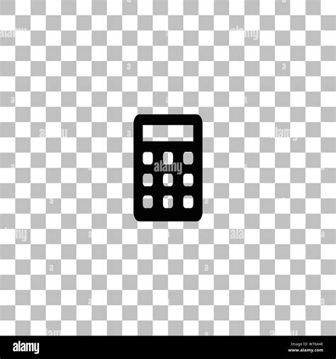 Calculator Black Flat Icon On A Transparent Background Pictogram For