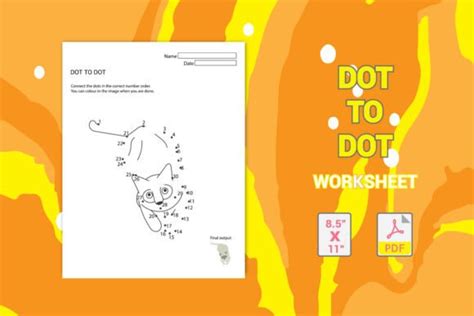 Cat Dot To Dot Worksheet Vol2 Graphic By Illustration New Jersey