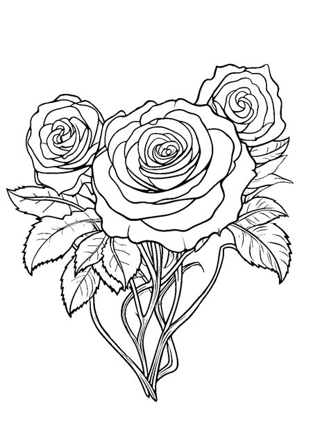 Printable Rose Flower Coloring Pages | Best Flower Site