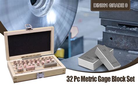 Koeerie 32Pcs Industrial Tools Metric Gage Block Set With Mfg S