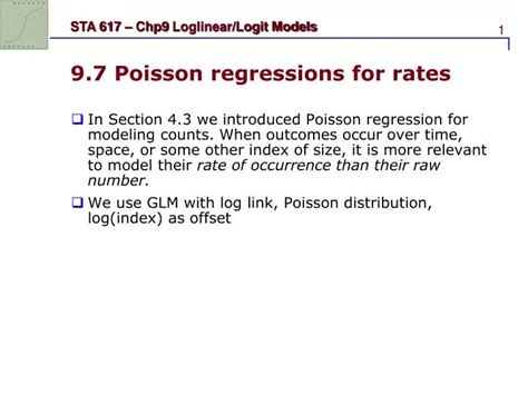 Ppt 9 7 Poisson Regressions For Rates Powerpoint Presentation Free