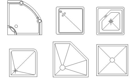 2d Plan Of Shower Area Tub Cad Blocks In Autocad Dwg File Cadbull