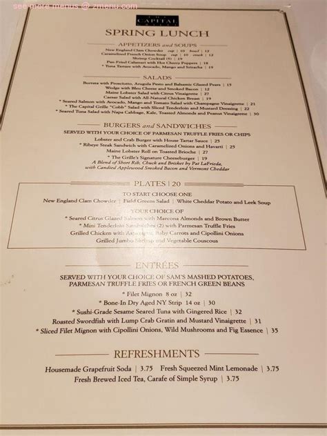 Online Menu Of The Capital Grille Restaurant Burlington Massachusetts