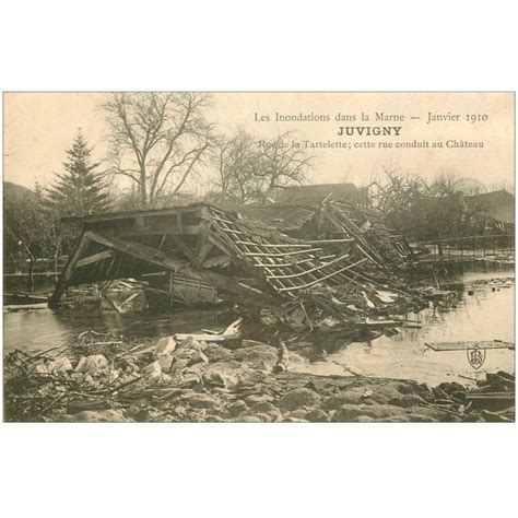 Carte Postale Ancienne Juvigny Inondations Rue De La