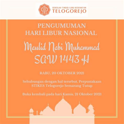 Pengumuman Hari Libur Nasional Maulid Nabi Muhammad Saw Library