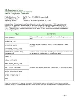 Fillable Online Public Disclosure File Cw Form Eta C Appendix