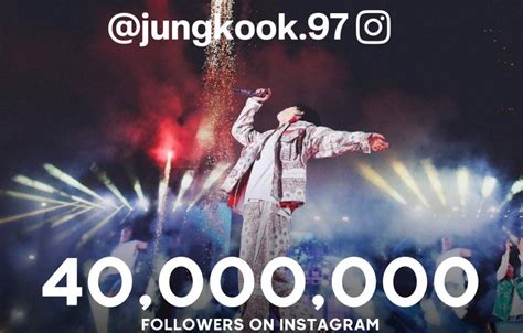 방탄소년단 정국 인스타그램 팔로워 4000만 돌파→5개월 18일 만에 기록초대세 아이콘의 인기 네이트 연예