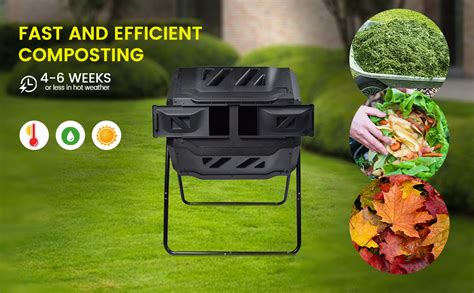 Garden Compost Bin From Bpa Free Material Dual Rotating