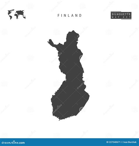 Mapa Del Vector Finland Aislado En Fondo Blanco Mapa De Silueta Negra