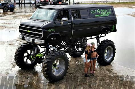 4x4 Mud Bogging Van Custom Lifted Trucks Mud Trucks Jacked Up Trucks