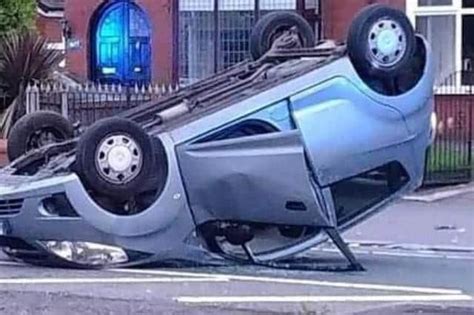 Driver Taken To Hospital After Car Overturns In Preston Crash