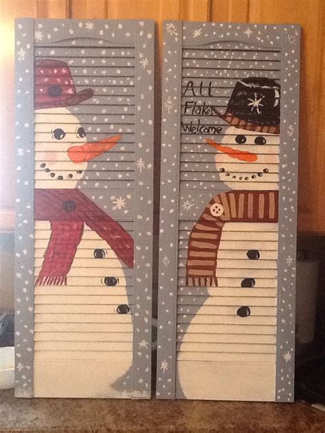 Snowmen Shutters For Christmas Festive Diy Holiday Decor