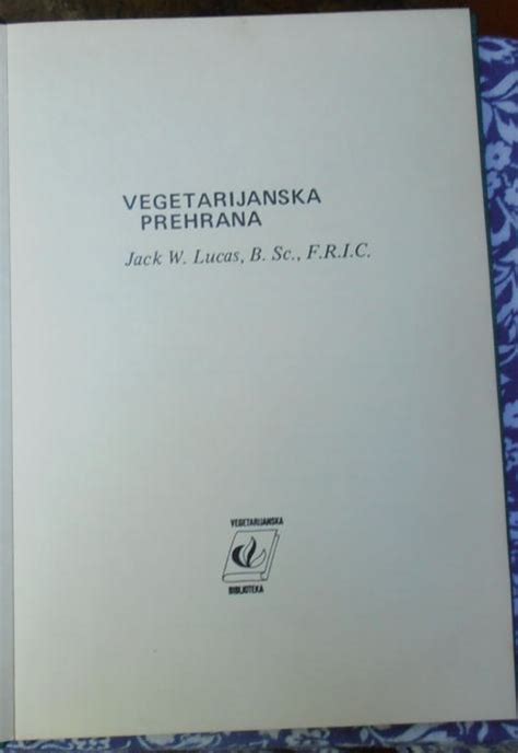 Vegetarijanska Prehrana Knjiga Izdana Godine