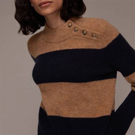 Camel Striped Wool Blend Jumper Brandalley