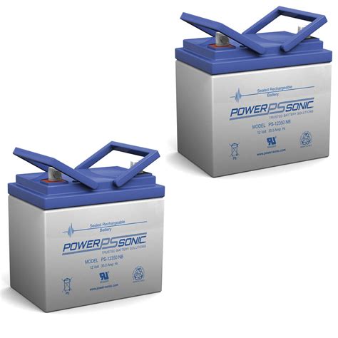 Qty 2 PowerSonic PS 12350NB SLA AGM Batteries Battery Store Inc