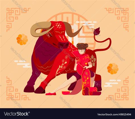 Year of the ox chinese zodiac Royalty Free Vector Image