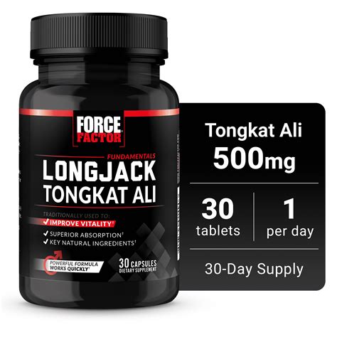 Force Factor Longjack Tongkat Ali 500mg Natural Vitality Booster For Men 30 Capsules