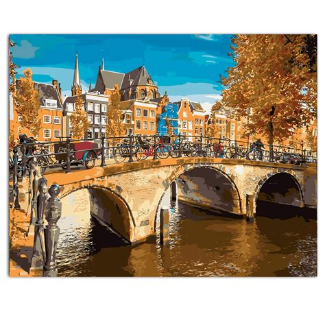 Amsterdam 40x50 Cm Sasiu Inclus Picturi Pe Numere Dego Ro