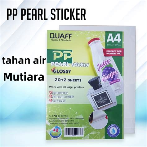 Jual Kertas Sticker Vinyl Inkjet Anti Air 20 Lembar Pack Ukuran A4