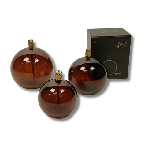 Lampe Huile Boule Cognac Laiton Peri Design Hopono