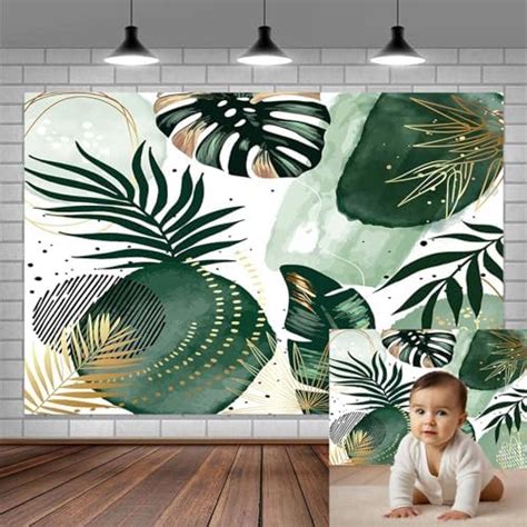 Amazon Green Tropical Palm Leaves Picture Backdrop Summer