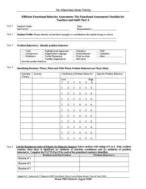 Functional Behavior Assessment Pdf Fill Online Printable