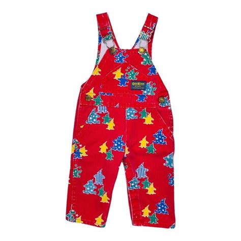 Oshkosh B Gosh Bottoms Vintage Oshkosh Red Abstract Clown Print