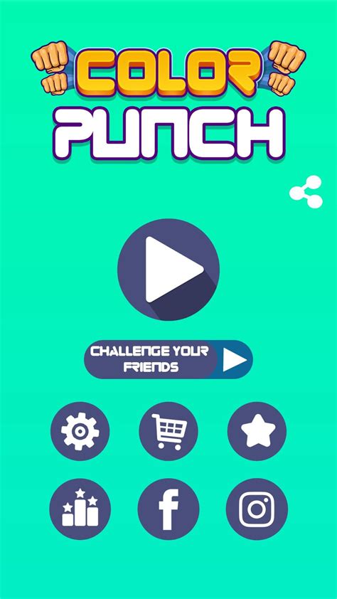 Color Punch Android Game Menu Screen Лого игры Игровой дизайн