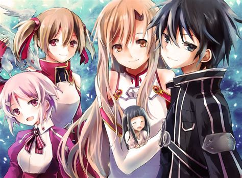 Asuna Kirito Silica Lisbeth Yui And 1 More Sword Art Online